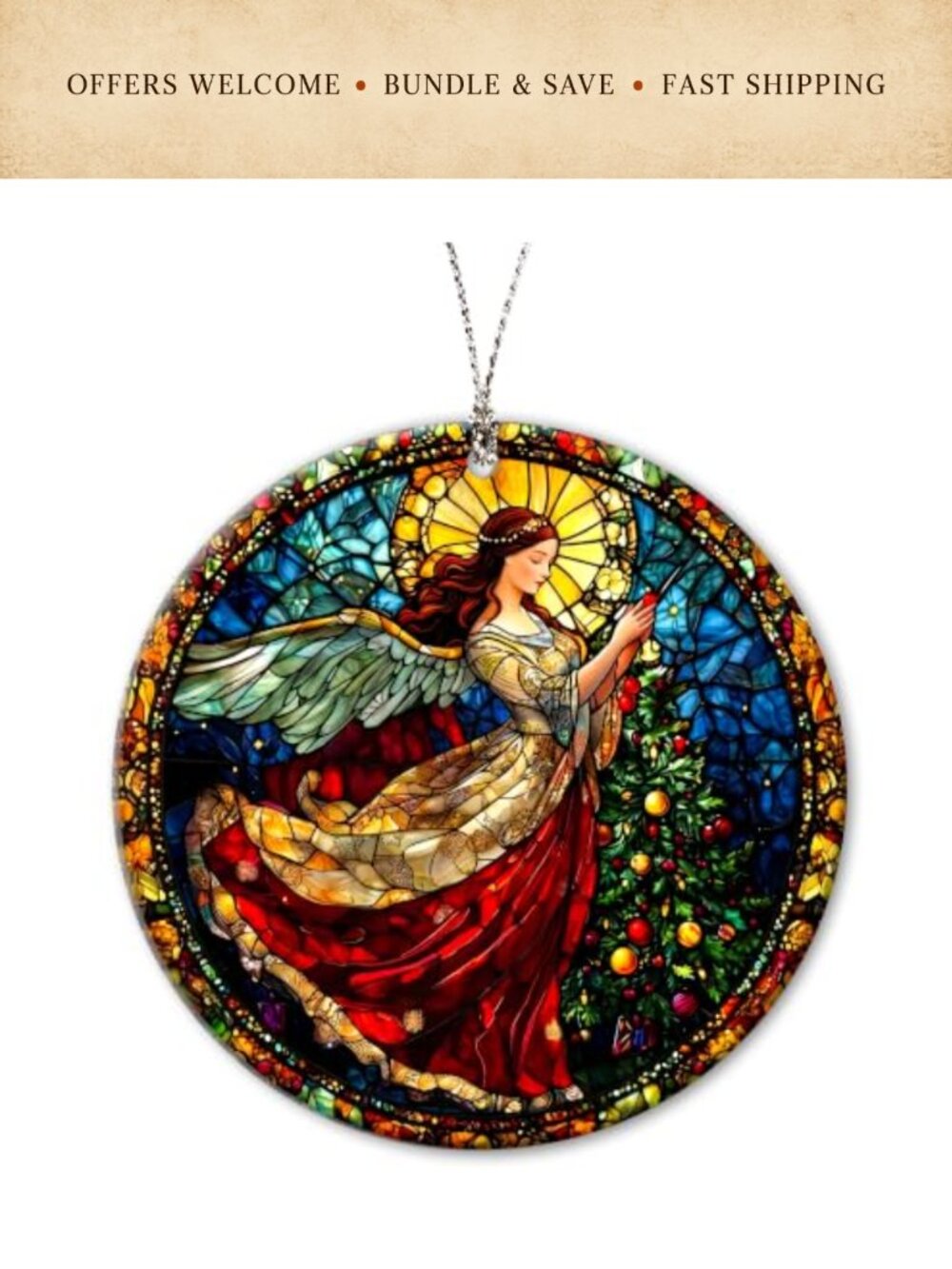 Guardian Angel Acrylic Suncatcher Window Hanging Ornament